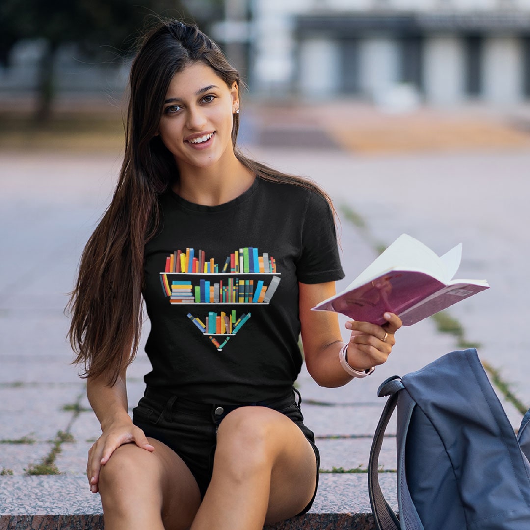 Books Heart Womens T Shirts Category Showcase Image
